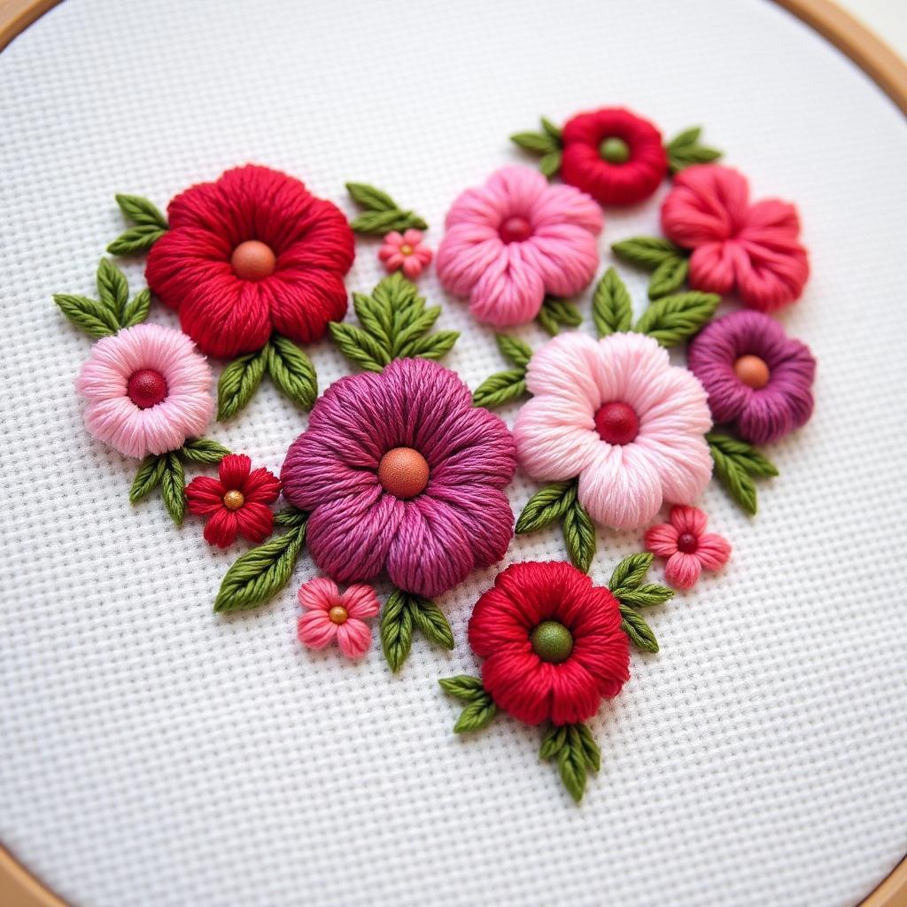 Free Love Cross Stitch Patterns: Floral Heart Design