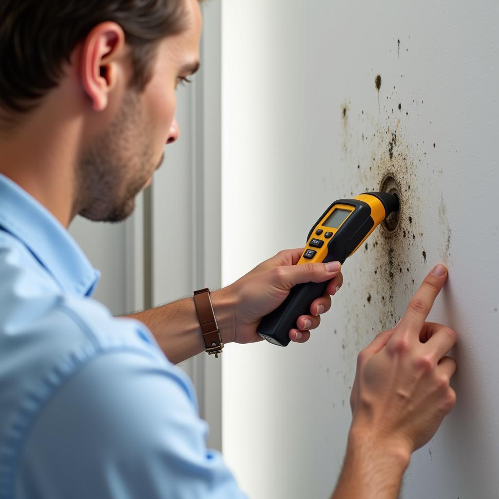 Free Mold Inspection Miami: Inspector Using Moisture Meter