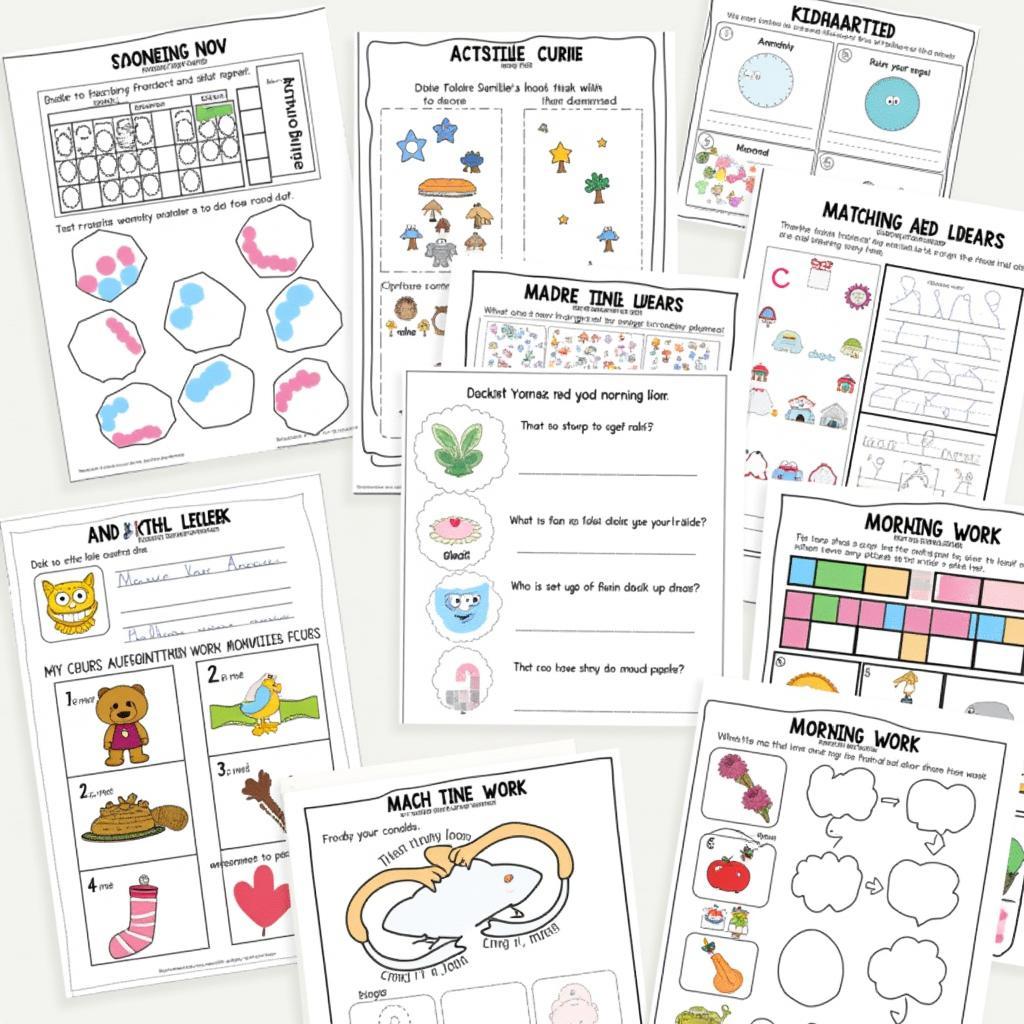 Free Printable Morning Work Worksheets for Kindergarten