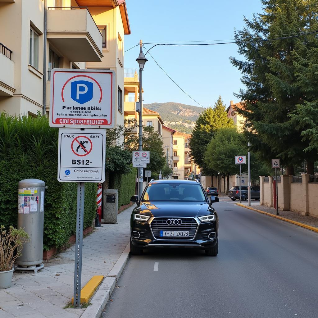 Free parking in a residential area in Split