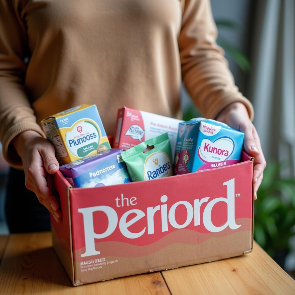 Donating period products to a charity