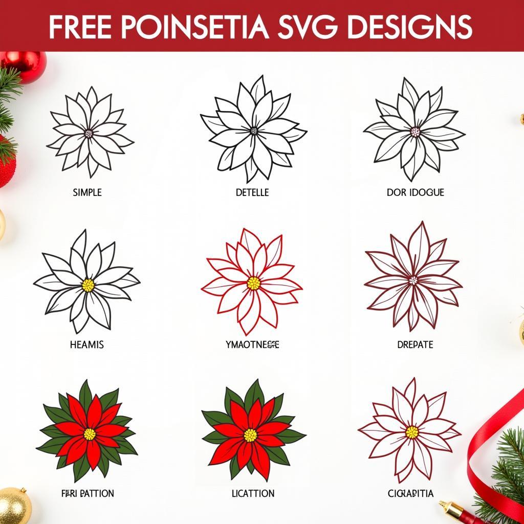 Free Poinsettia SVG Designs for Christmas Crafts