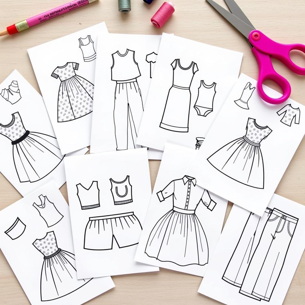 Variety of Free Printable Barbie Clothes Sewing Patterns