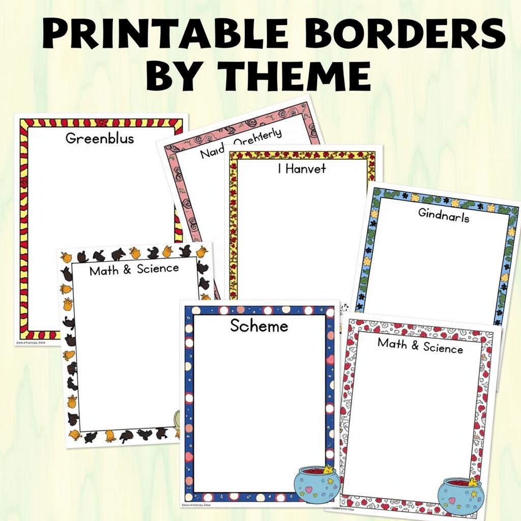 Free Printable Borders with Different Themes for Classroom Use