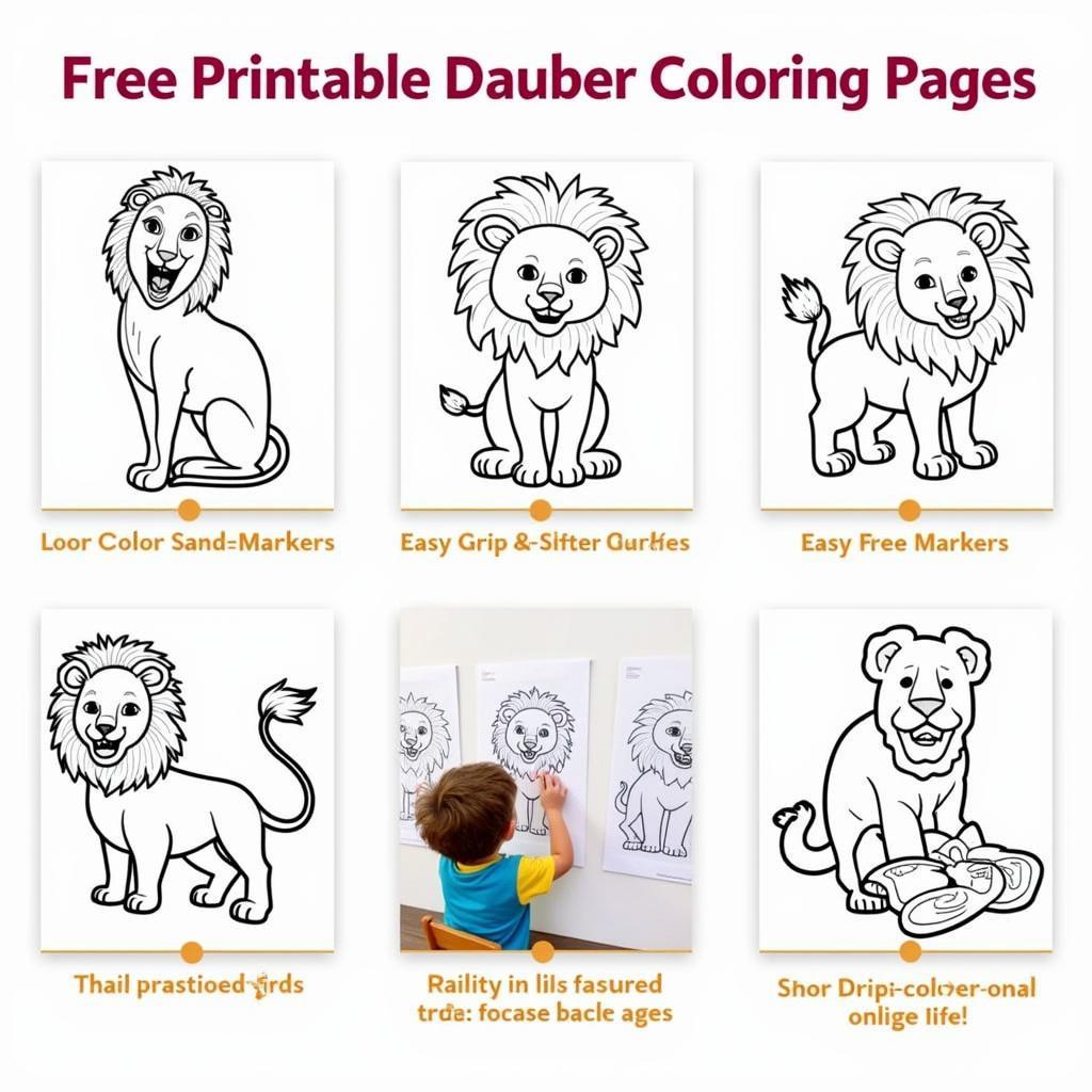 Free Printable Dauber Coloring Pages: Animals