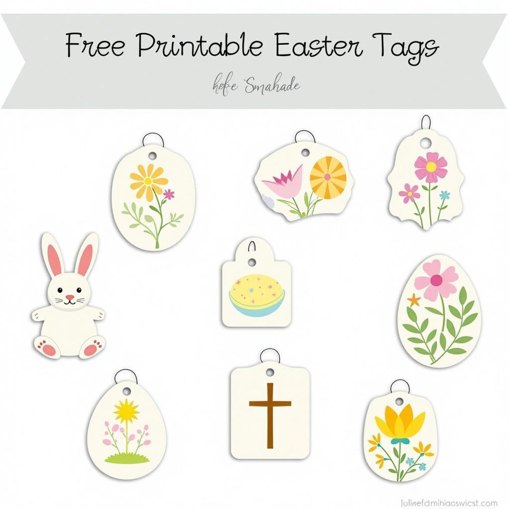 Variety of Free Printable Easter Tags