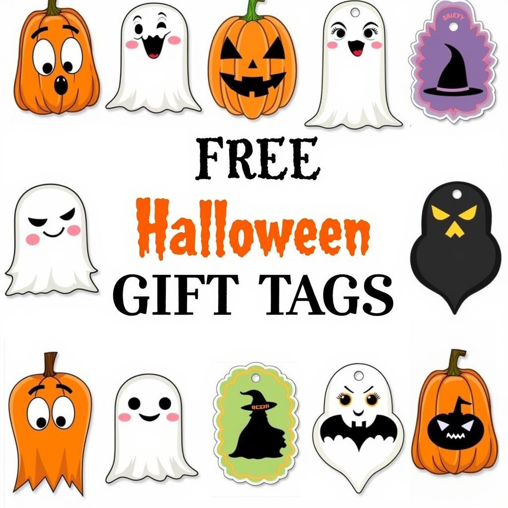 Variety of Free Printable Halloween Gift Tags