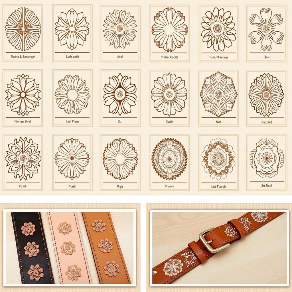 Free Printable Leather Belt Tooling Patterns: Floral Design