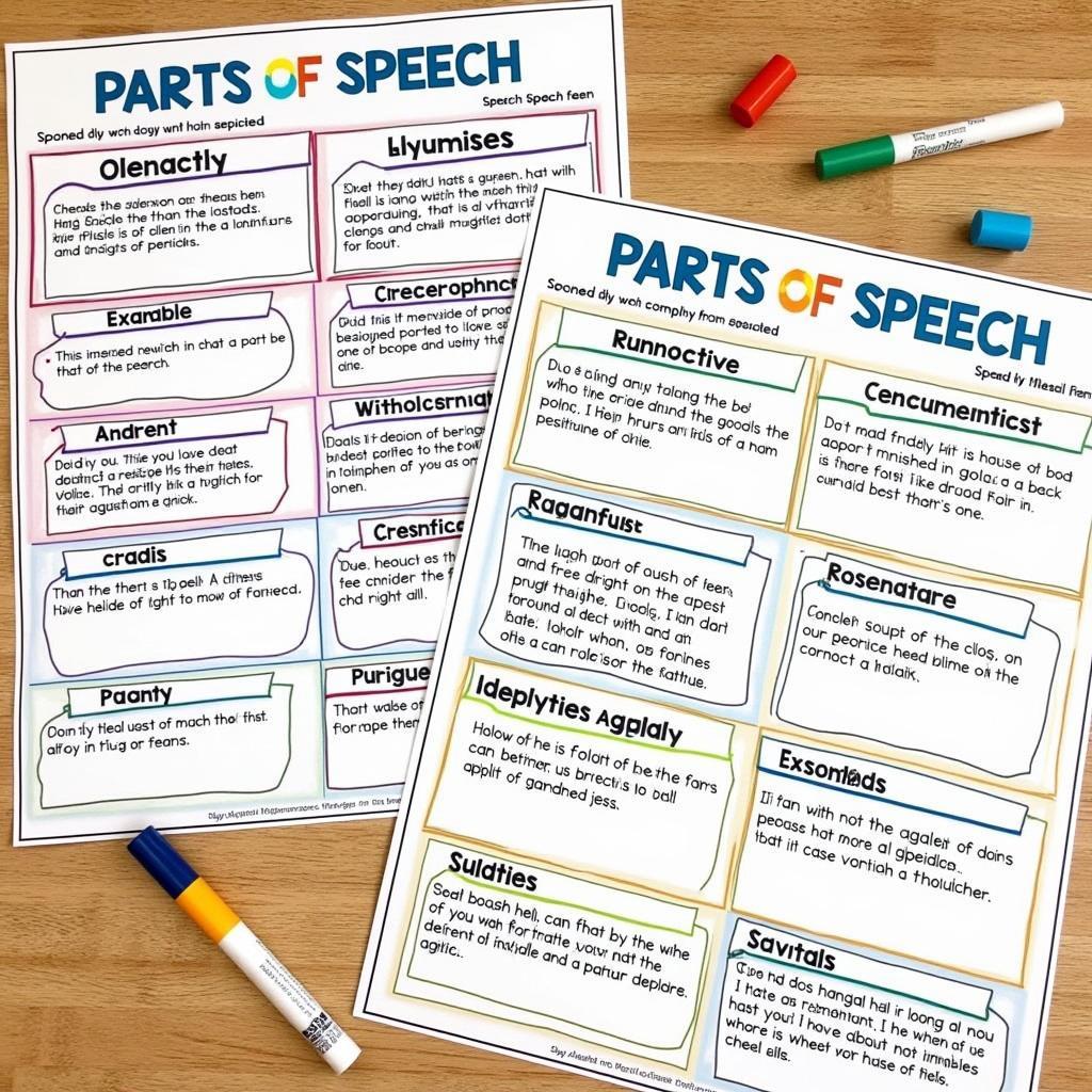 Free Printable Parts of Speech Chart for Students