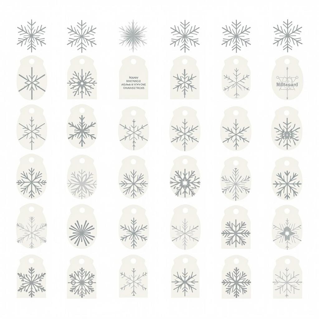 Variety of Free Printable Snowflake Gift Tags