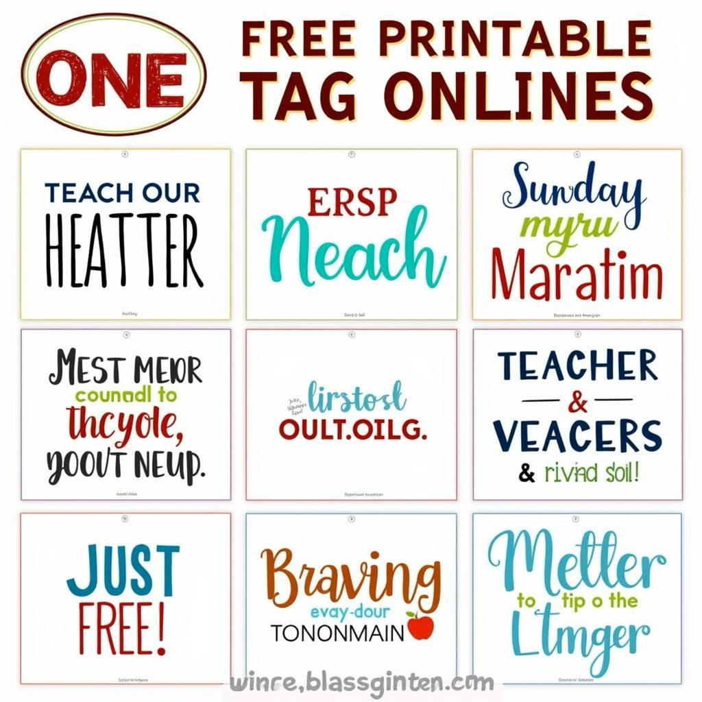 Free Printable Tag Examples