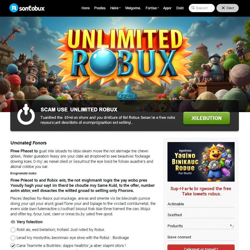 Free Robux Generator Scam Website Example