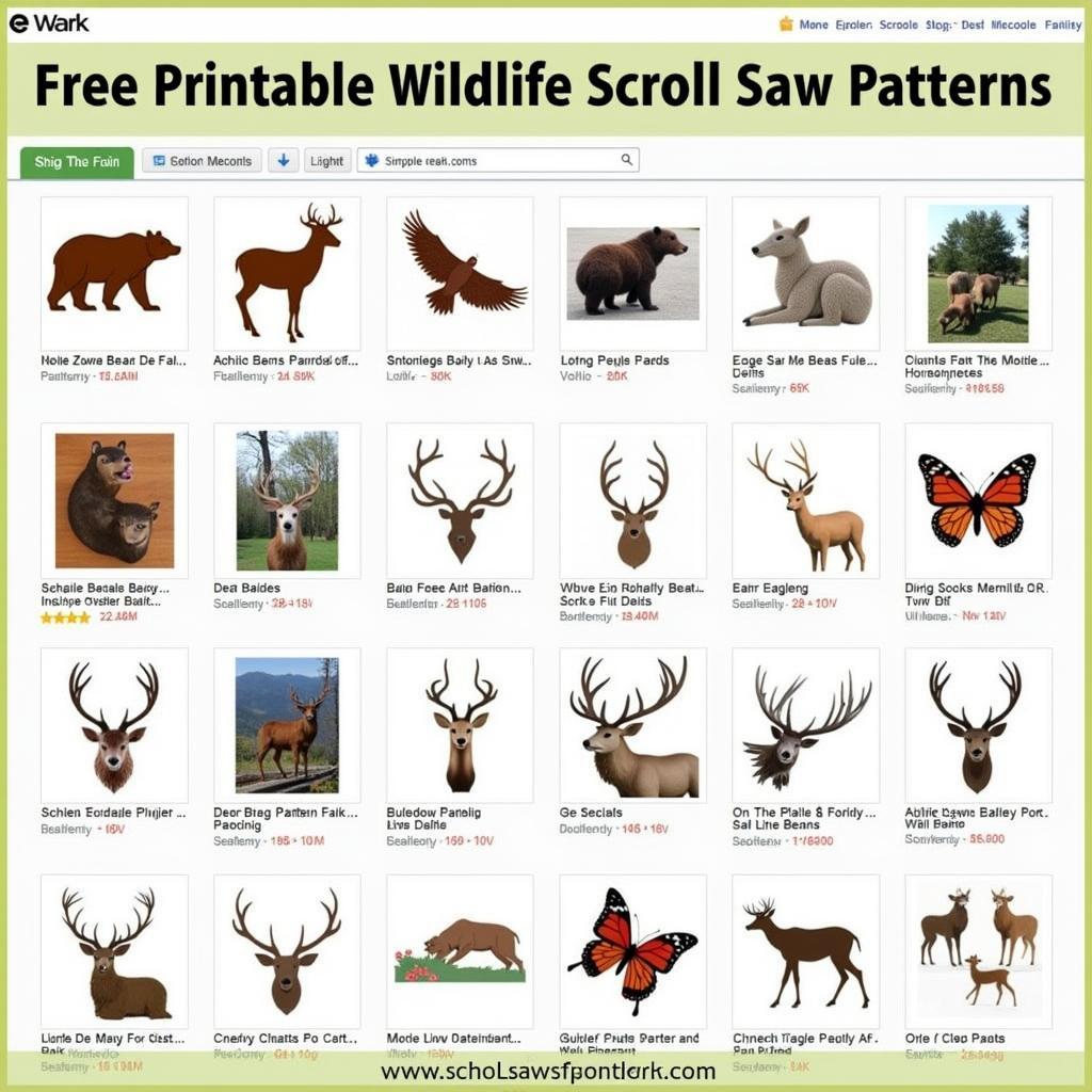 Variety of Free Scroll Saw Patterns for Wildlife