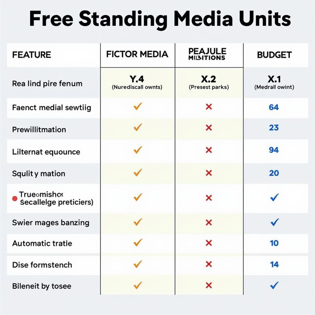 Free standing media units at different price points