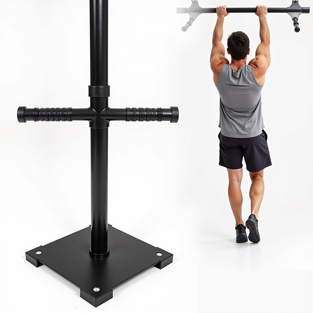 Free-standing pull-up bar stability test