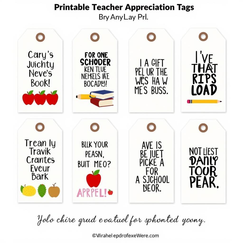 Free printable teacher appreciation tags in various themes and styles for different occasions