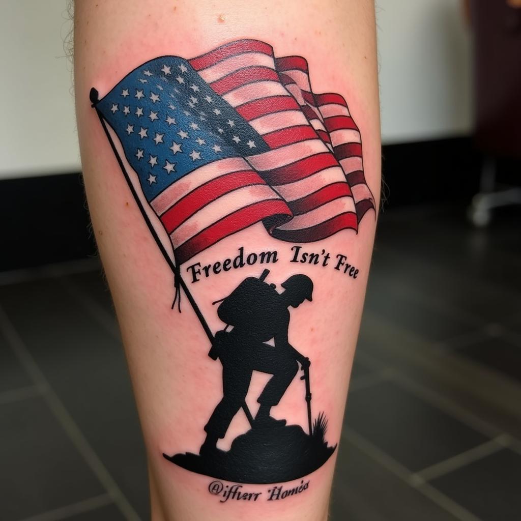 American flag freedom isn't free tattoo design