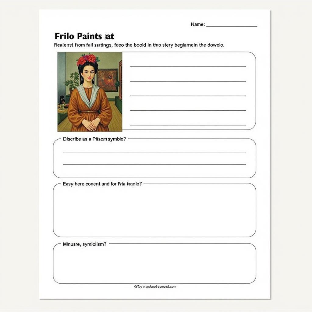 Free Frida Kahlo Art Analysis Worksheet