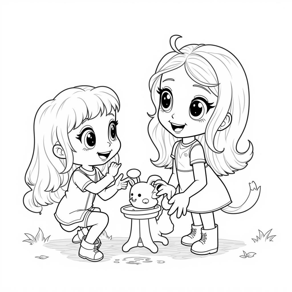 Gabby and Pandy Paws Coloring Page