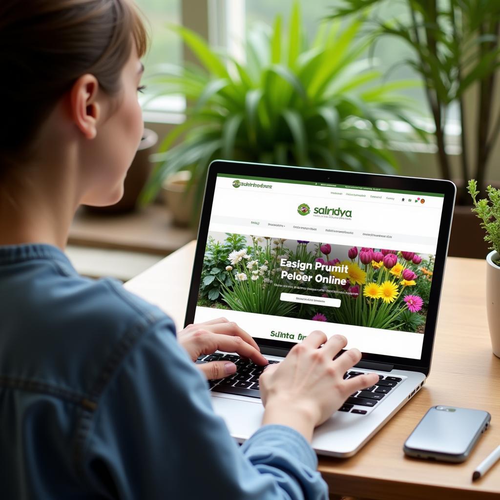 Gardener Searching for Perennials Online