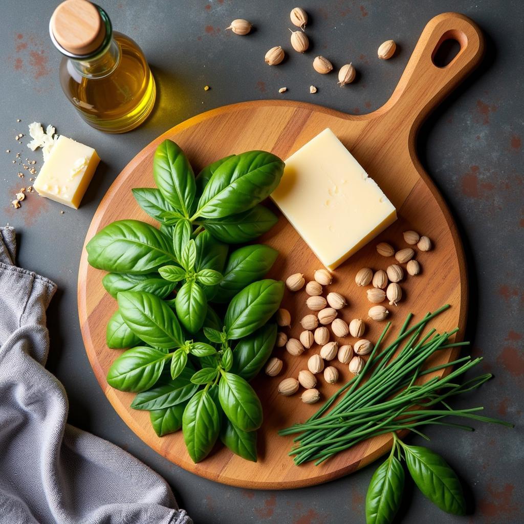 Ingredients for Garlic Free Pesto