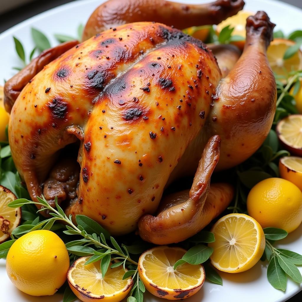 Flavorful Garlic-Free Roasted Chicken with Lemon and Herbs