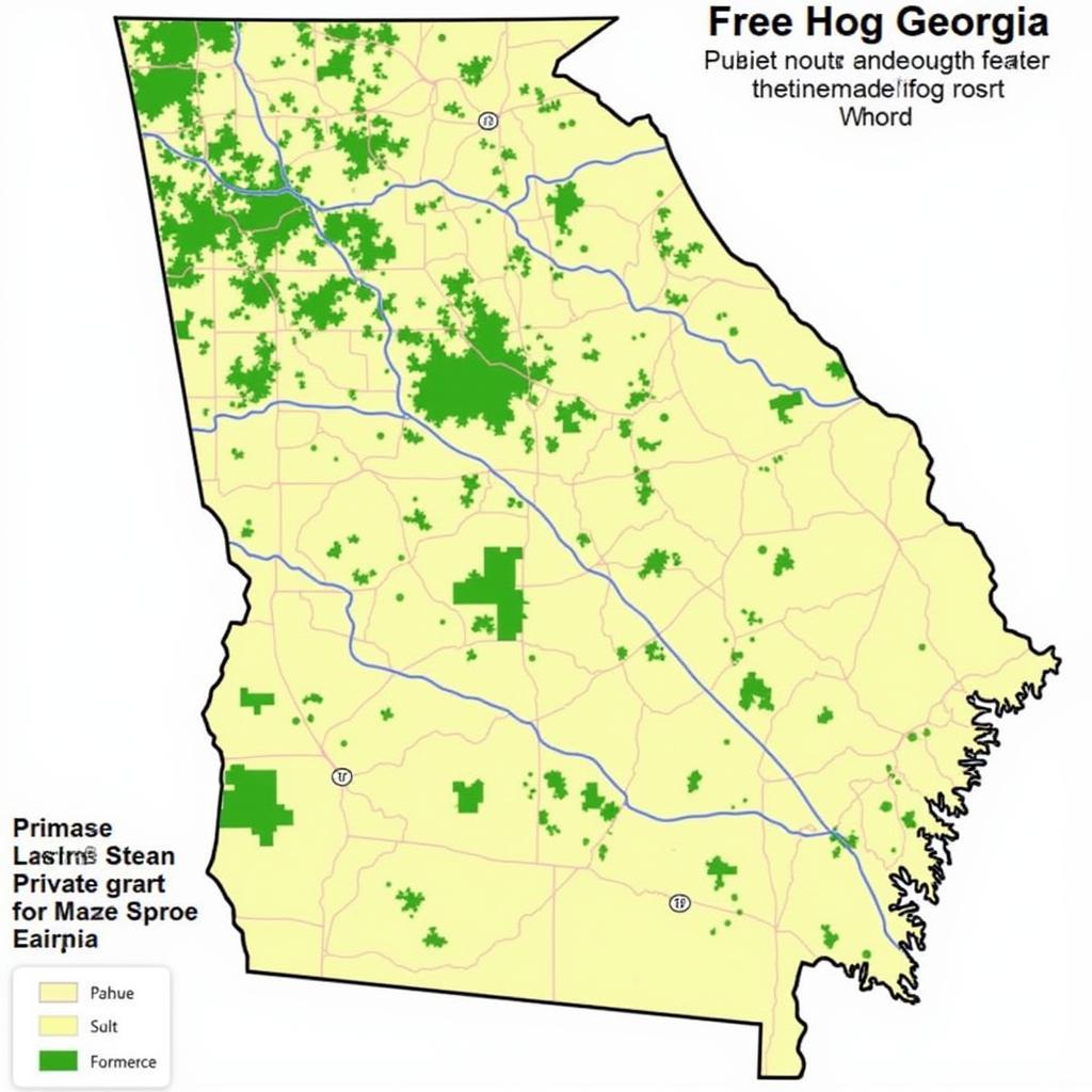 Map Showing Free Hog Hunting Locations in Georgia