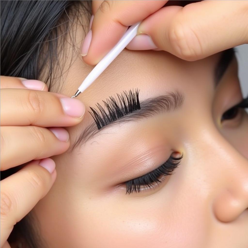 Applying Glue Free Magnetic Lashes