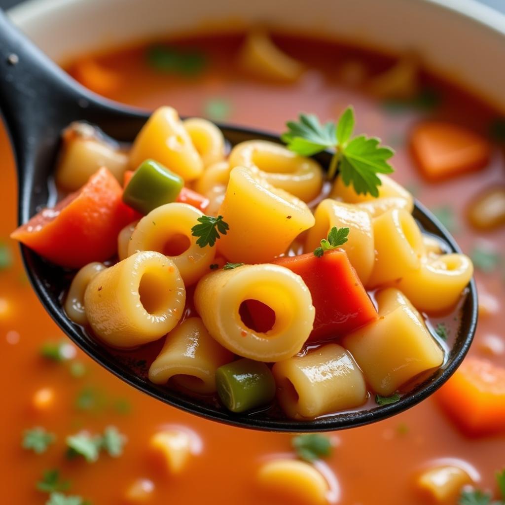 Gluten-Free Anellini Pasta in a Hearty Soup