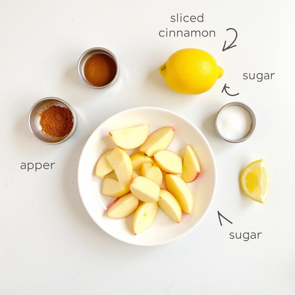 Ingredients for gluten-free apple pie filling