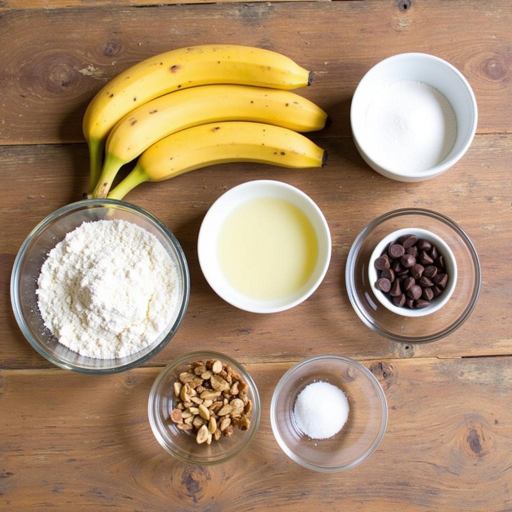 Gluten Free Banana Bars Ingredients