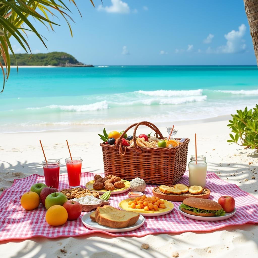 Gluten-Free Beach Picnic in Turks and Caicos