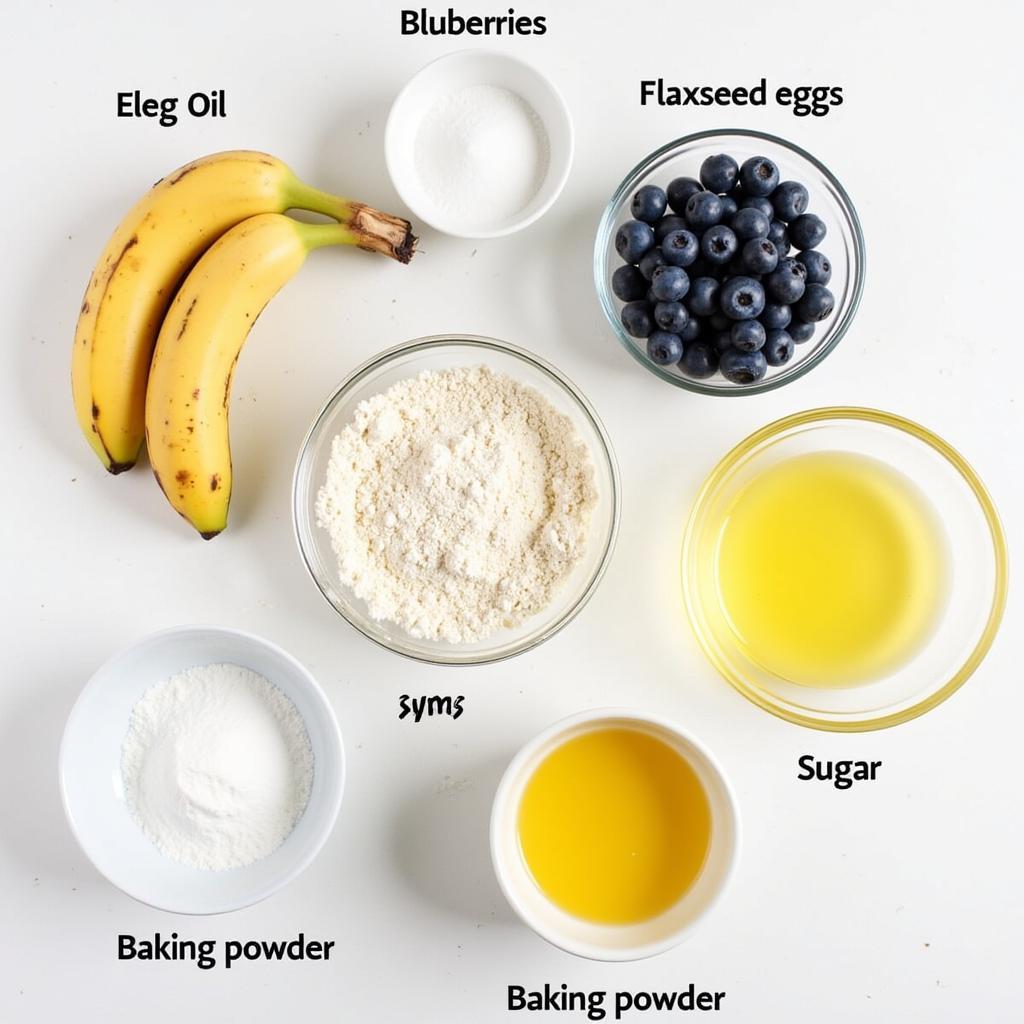 Gluten-Free Blueberry Banana Bread Ingredients