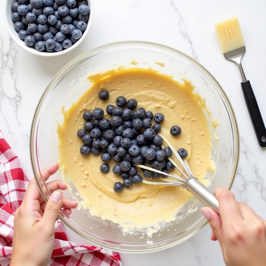 Mixing Gluten-Free Blueberry Banana Bread Batter