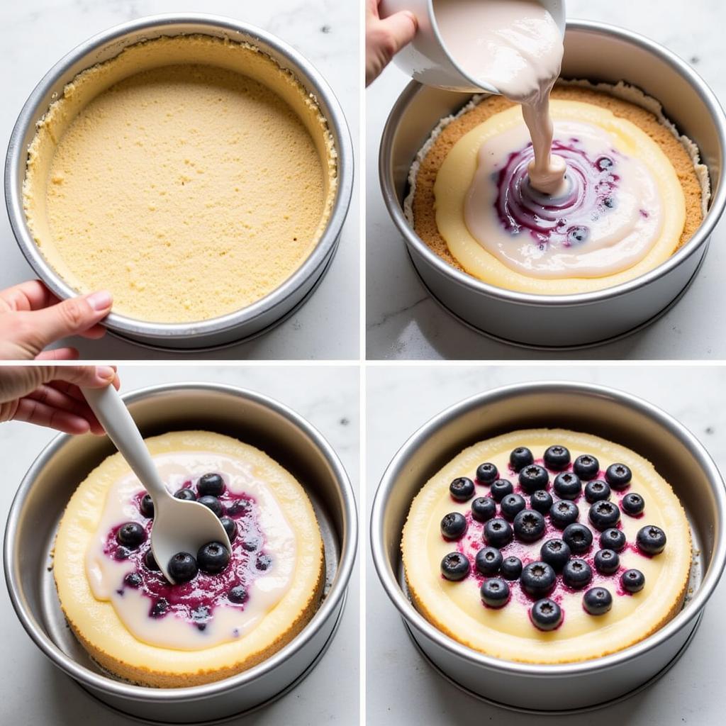 Gluten-Free Blueberry Cheesecake Baking Process