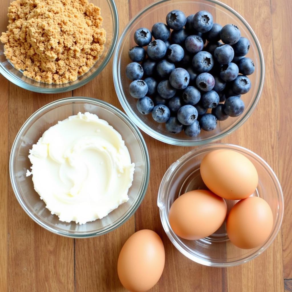 Gluten-Free Blueberry Cheesecake Key Ingredients