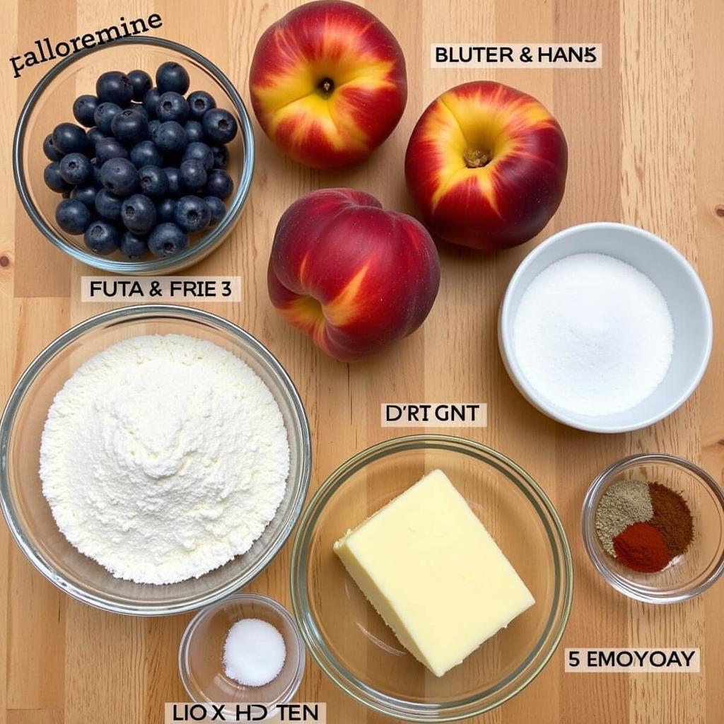 Gluten-Free Blueberry Peach Cobbler Ingredients