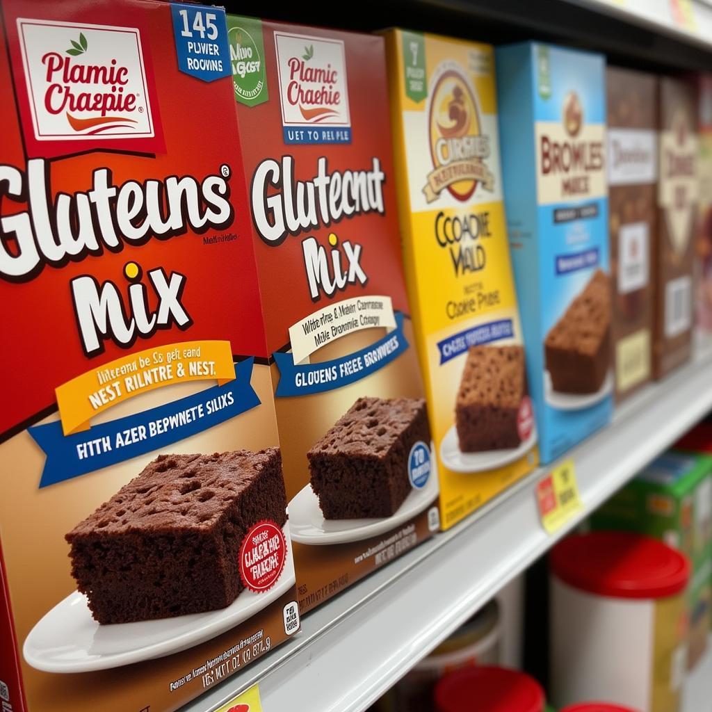 Gluten-Free Brownie Mixes on a Supermarket Shelf