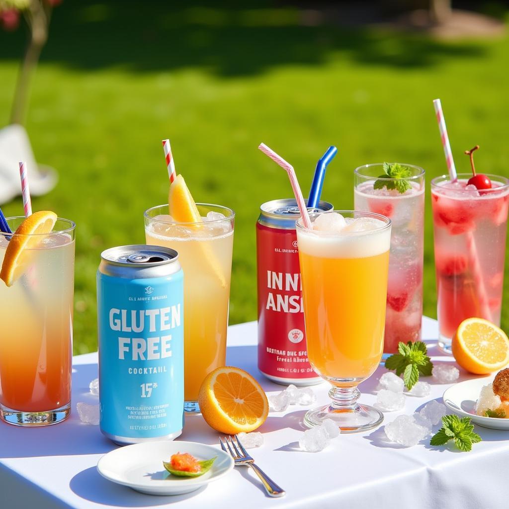 Variety of gluten-free canned cocktails on display