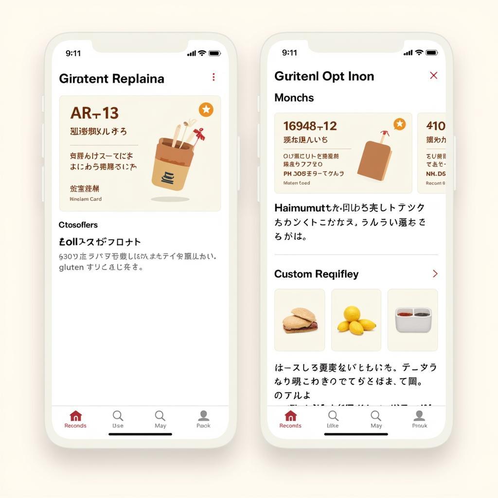 Gluten Free Card App Interface