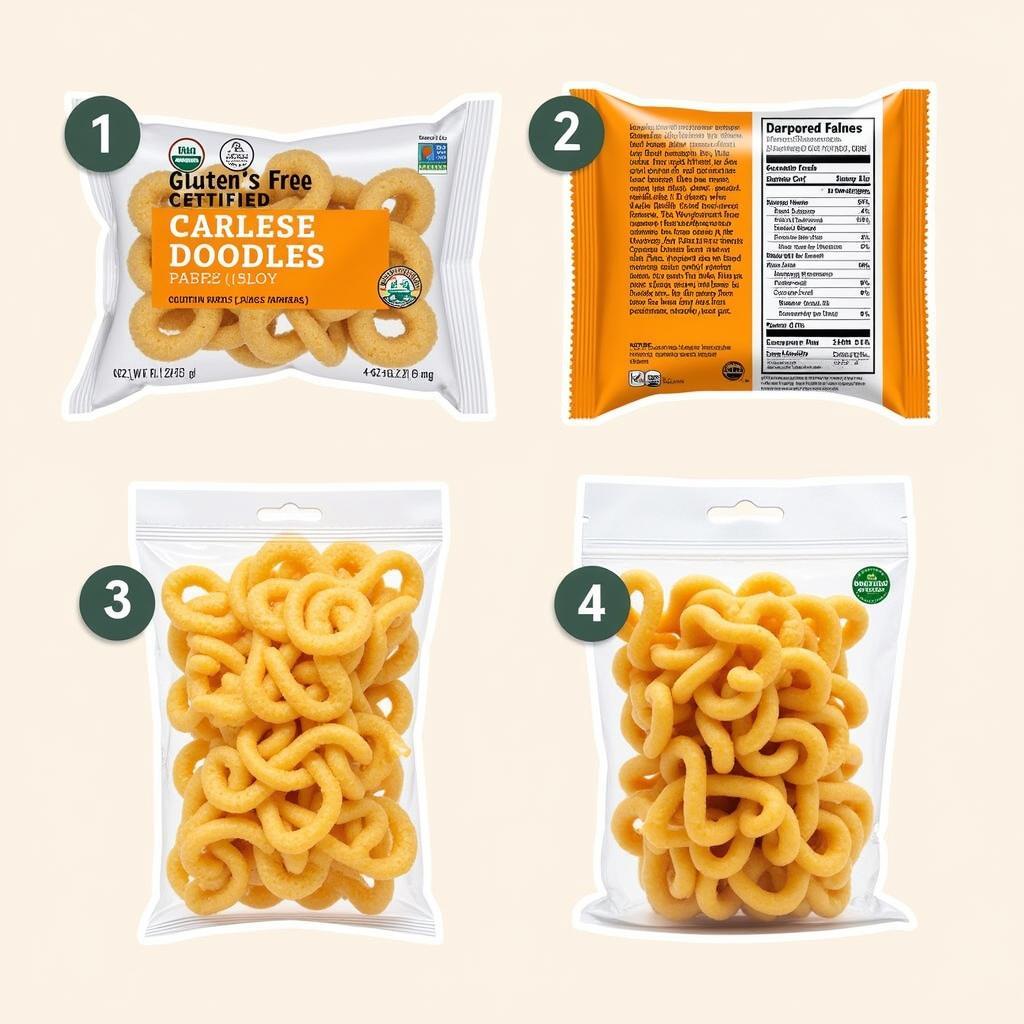 Checking Gluten-Free Labels on Cheese Doodle Packages