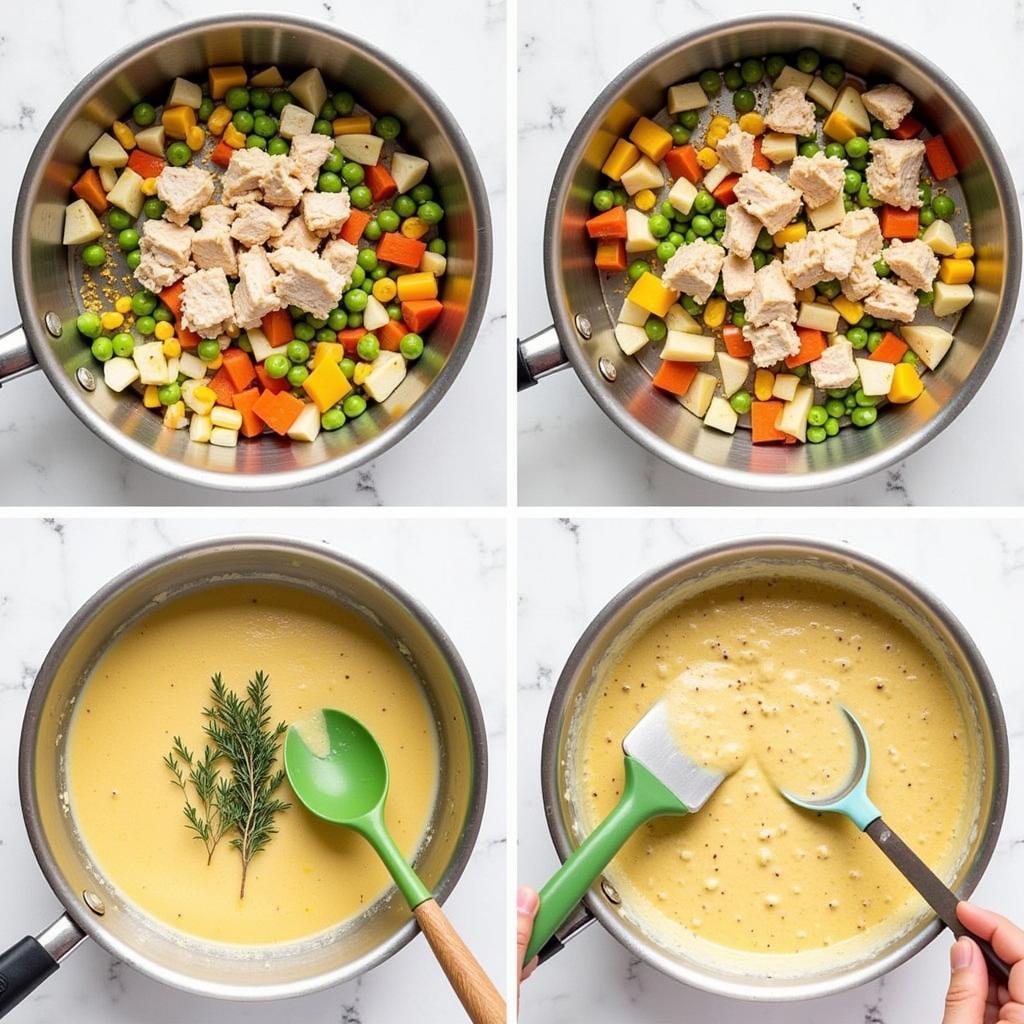 Gluten-Free Chicken Pot Pie Filling Preparation