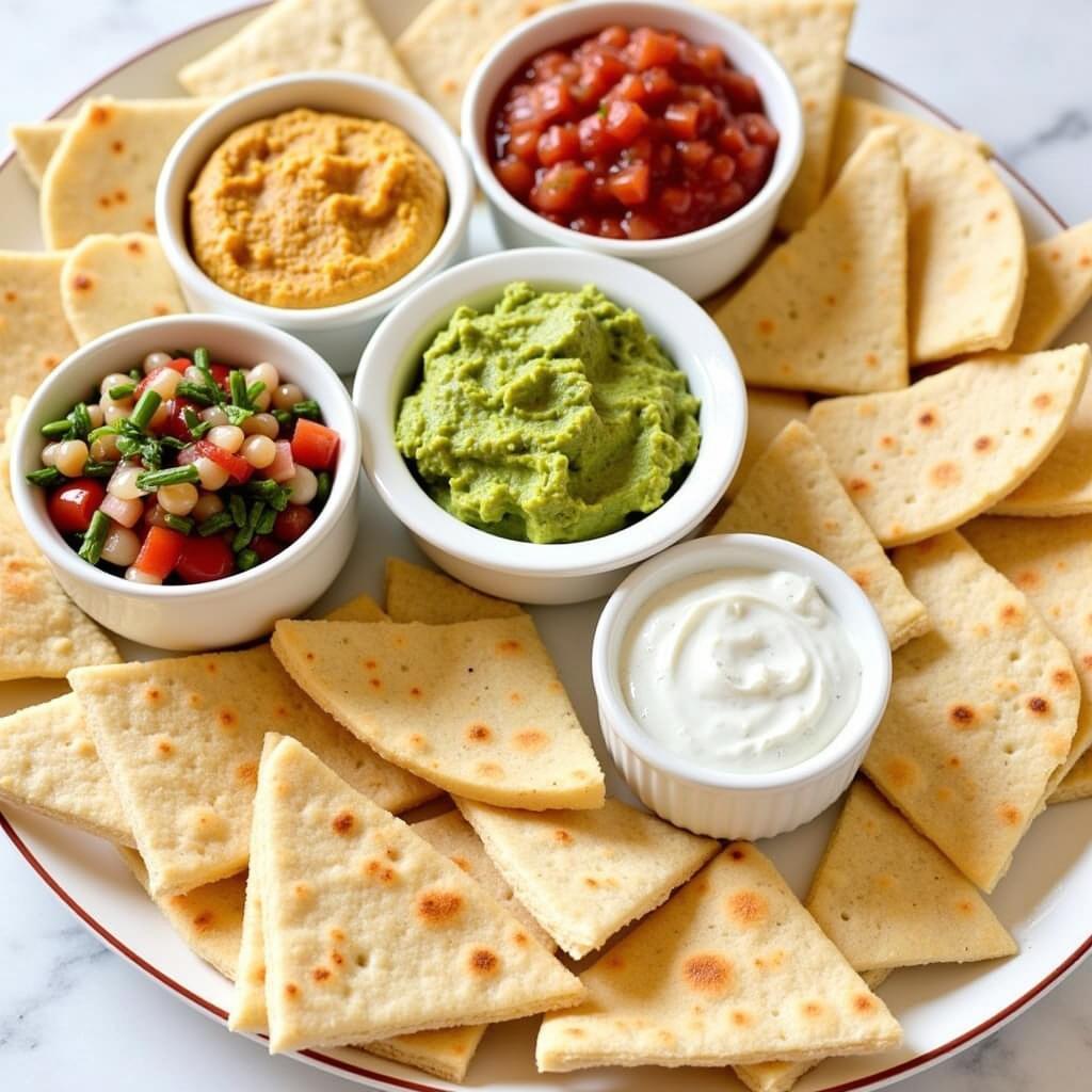 Gluten-Free Pita Chips with Dips