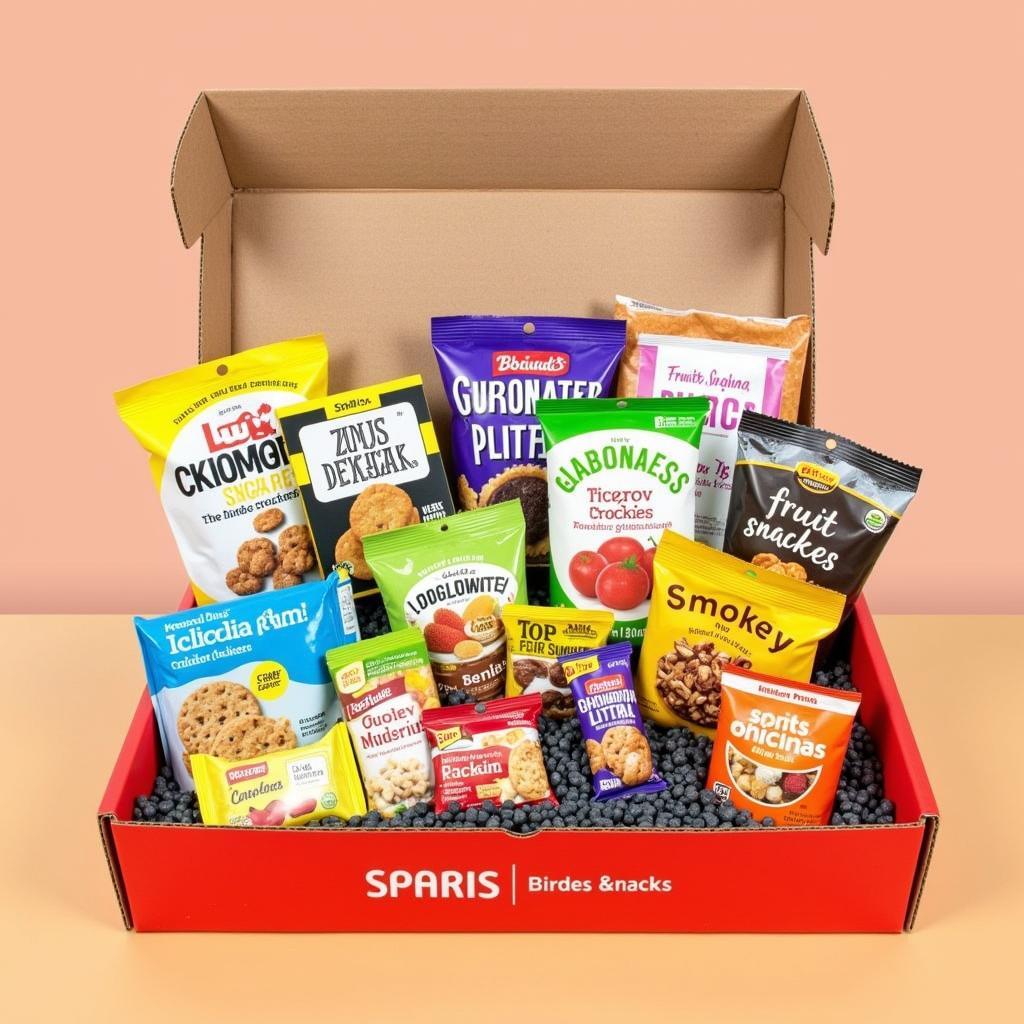 Assortment of gluten-free snacks in a box