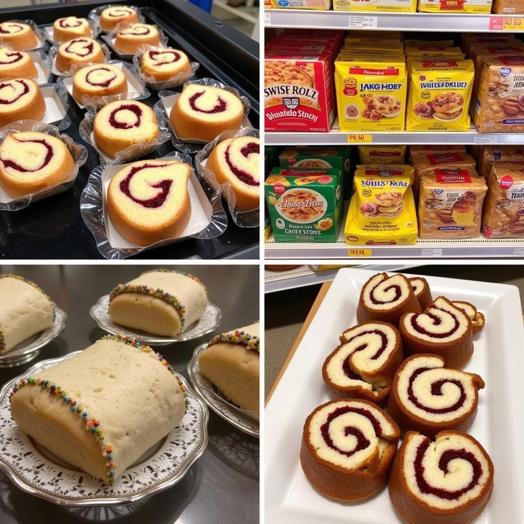 Various Gluten-Free Swiss Rolls on Display