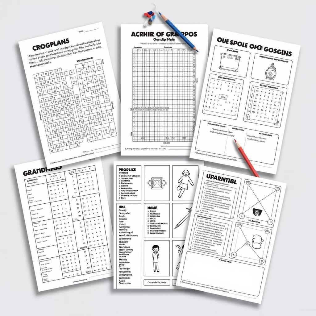 Grandpa printable activity book with puzzles and coloring pages