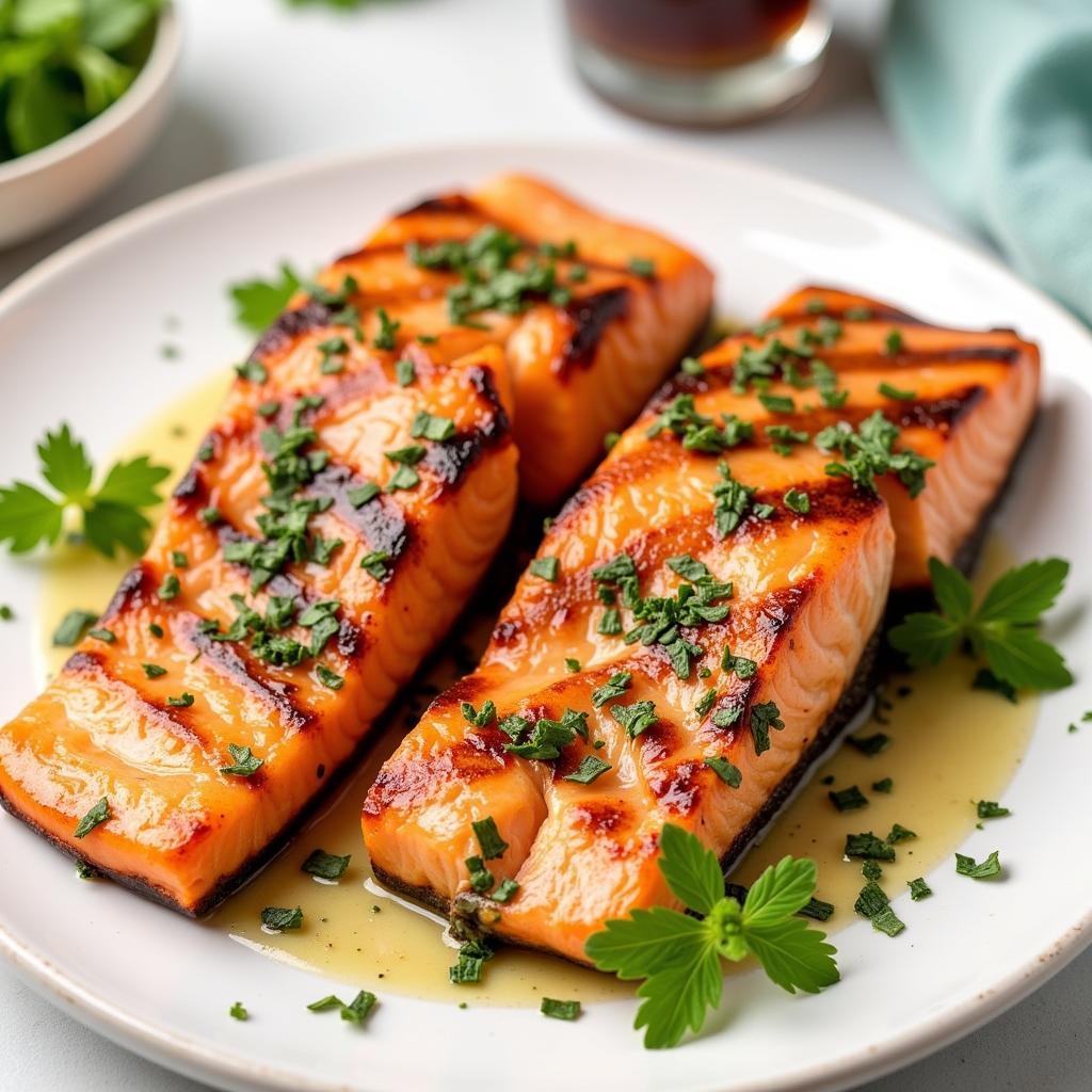 Grilled Salmon with Herbs