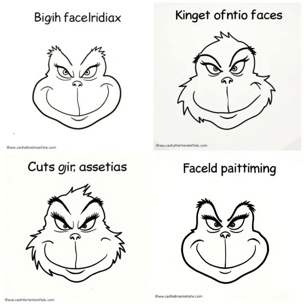 Grinch Face Template Options