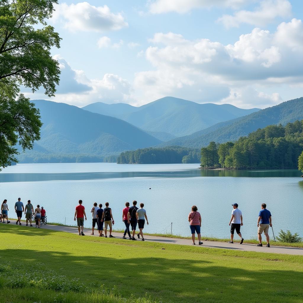 Scenic walk along the Guntersville Dam