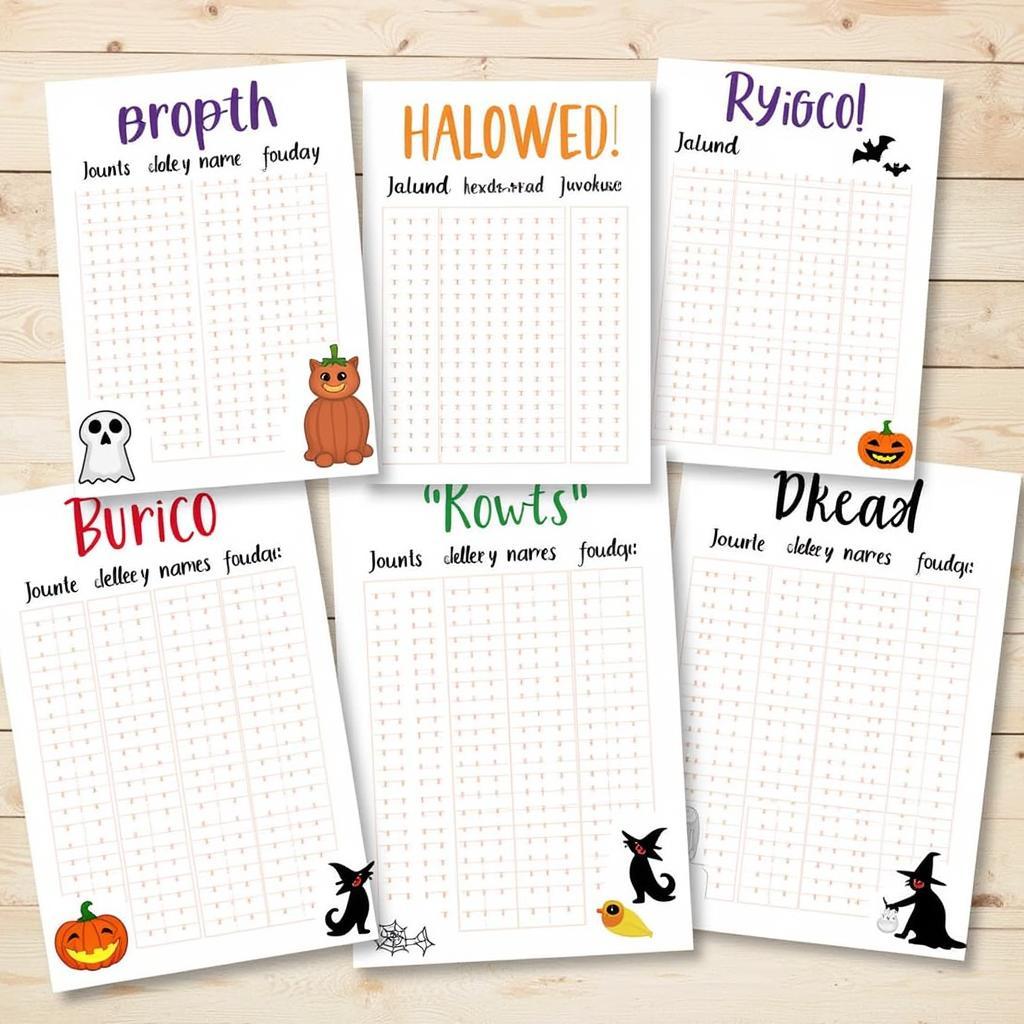 Free Printable Halloween Bunco Score Sheets